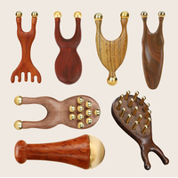 Meilleur ensemble de massage Gua Sha en laiton pour le visage, personnalisable avec logo en bois, outil de massage Gua Sha en bois, peigne brosse massant le cuir chevelier