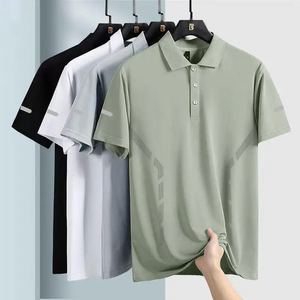 Polo à manches courtes pour homme, couleur unie, séchage rapide, tricoté, décontracté, blanc, noir, gris, vert - Product Image 5