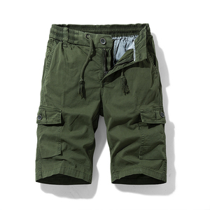 Men's Casual Eco-Friendly Waterproof Breathable Quick Dry Elastic Loose Fit Summer Short Sleeve Woven Cotton High Cargo Shorts - Product Image 1