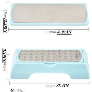 Pietra per affilare a doppia faccia diamantata per coltelli da cucina 400 # /1000 #   Affilatori Chi con base antiscivolo a grana grossa e fine - Product Image 5