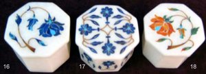 Handmade Octagonal Unique Lapis Lazuli Stone <b>Small</b> Inlay Flower Design Jewelry Box Hot Selling Beautiful Gift <b>Boxes</b> for Ramadan - Product Image 2