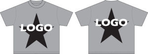 เสื้อยืดคอกลมทรงโอเวอร์ไซส์แบบครอป ยูนิเซ็กส์ พิมพ์ลายดาวสีดำและโลโก้สีขาว สวมใส่สบาย ผลิตจากผ้าฝ้าย - Product Image 3