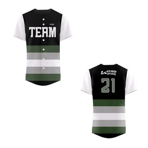 <b>Half</b> Sleeve Heat Transfer Printed Baseball Jersey Custom <b>Button</b> Closure Regular Length Sublimation Printed Baseball Jersey - Product Image 3