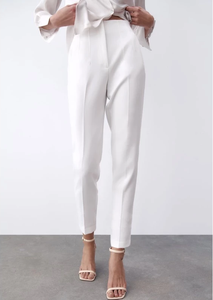 Pantalon droit formel pour femme, élégant, taille haute, uni, coupe classique décontractée - Product Image 3
