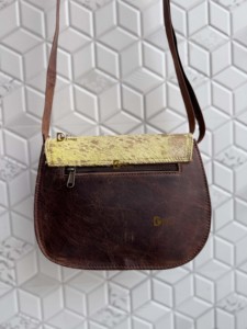 Bolso de Mano Ligero de Cuero Metálico para Mujer, Diseño Artesanal, Estilo Bohemio Gitano, Cuero Auténtico, Vintage, Hecho a Mano, para Uso Diario - Product Image 5