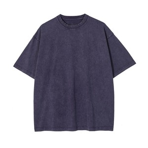 T-shirt Homme Oversize Vintage Uni Sérigraphié Manches Courtes Délavé à l'Acide Haute Qualité Streetwear Personnalisé AI-TS-206 - Product Image 2
