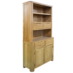 Modern Wooden Storage Cabinet with <b>Open</b> Shelves and Drawers Light Brown Beech Wood Bookcase Living Room Furniture - Product Image 6