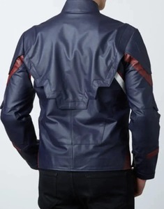 Men Superhero Style Genuine Leather <b>Jacket</b> Motorcycle <b>Biker</b> <b>Jacket</b> - Product Image 3
