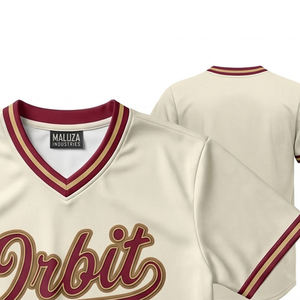 Maillot de baseball sublimé en gros, 100 % polyester, tissu interlock à séchage rapide, logo personnalisé, uniformes d'équipe pour les écoles - Product Image 5