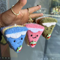 Porte-clés en peluche 3D en forme de sandwich, hamburger, gâteau, lapin de poche, dessin animé, simulation de dessert, alimentaire, rembourré en coton