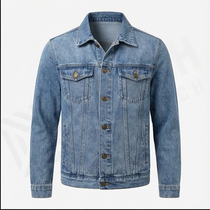 Veste en jean en coton pour homme, décontractée, couleur unie, col à revers, simple boutonnage, coupe ajustée, qualité supérieure, vêtement d'extérieur tendance - Product Image 2