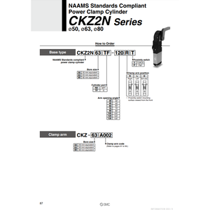 เครื่อง CKZ2N63-90DT ลมแบบหนีบกำลังนิวเมติก SMC - Product Image 3