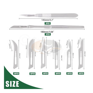 ใบมีดผ่าตัด ใบมีดผ่าตัดแบบปลอดเชื้อ สแตนเลสสตีล สำหรับการผ่าตัดทั่วไป ใบมีดคุณภาพสูงสำหรับห้องปฏิบัติการ มีดสำหรับห้องปฏิบัติการ - Product Image 2