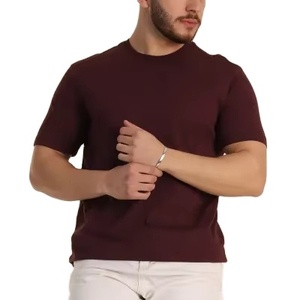 T-shirt à manches courtes pour homme, col rond, couleur unie, coupe classique, en jersey de coton, décontracté - Product Image 1