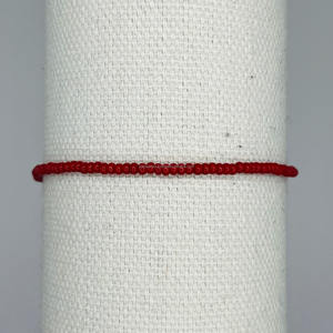 Bracelets à breloques rouges perlés, perles intercalaires dorées, faits à la main, extensibles, minimalistes, empilables, unisexe, cadeau, vente en gros - Product Image 6