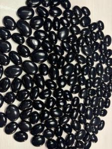 พลอยออนิกซ์สีดำธรรมชาติทรงรีแบบคาโบชองขัดเงาสำหรับทำเครื่องประดับ - Product Image 6