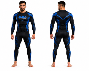 Maillot de compression à manches longues pour homme, personnalisé par sublimation, pour MMA, Jiu Jitsu, Grappling, Lutte, entraînement et performance - Product Image 1