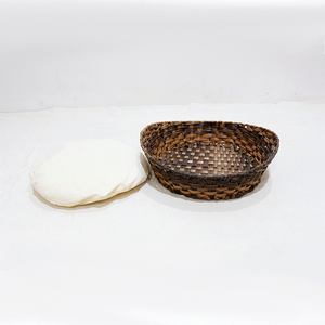 Cama Redonda Moderna y Ecológica para Perros y Gatos, de Mimbre Plástico Resistente, Transpirable, Lavable, con Relleno de Lana, para Dormitorio o Sala de Estar - Product Image 4