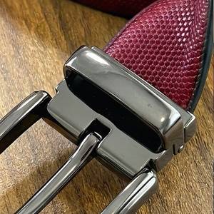 Reversible Cow Hide Leather <b>Western</b> Style Wide <b>Belt</b> Solid Pattern Pin Buckle Rectangular Alloy Formal <b>Men's</b> <b>Belt</b> - Product Image 4
