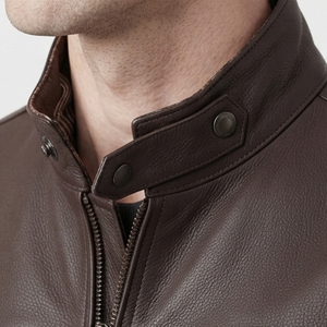 Men's Premium Cowhide Leather <b>Biker</b> <b>Jacket</b> Men's Fashion Leather Moto <b>Jacket</b> Men's Button Down Racer Leather <b>Jacket</b> - Product Image 4