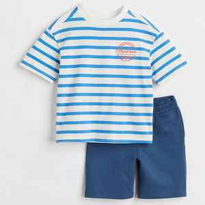Ropa de Verano al por Mayor para Niños, Camiseta de Algodón de Manga Corta para Niños con Pantalones Cortos, Conjunto de Ropa de Verano para Gemelos - Product Image 5