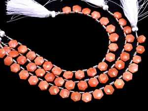Natural Peach Moonstone Faceted Hexagon Shape Loose Gemstone Briolette Beads 5-9mm High Quality Moonstone Beads Jewelry Making - Product Image 5
