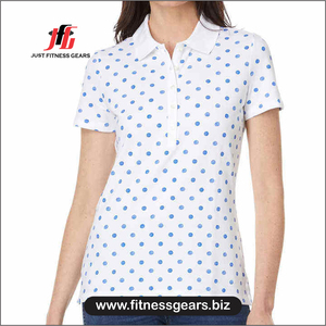 JUST FITNESS GEARS Camisetas de Golf para Mujer al por Mayor, Diseño de Verano, Manga Corta, Secado Rápido, Transpirables, de Poliéster/Algodón - Product Image 1