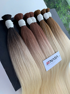 Extensions de cheveux naturels NASA, cheveux vietnamiens bruts en vrac, double tirage, blancs, rapport de longueur supérieur à 65% - Product Image 1