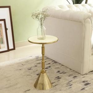 Modern Marble Top <b>Console</b> <b>Table</b> with <b>Gold</b> Metal Pedestal Base Contemporary Living Room Accent Furniture - Product Image 1