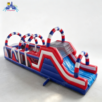 Parcours d'obstacles gonflable commercial de grande taille en PVC Lilytoys, aire de jeux gonflable extérieure pour enfants et adultes, location pour événements