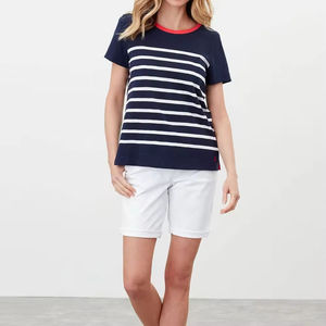 Nouveau T-shirt élégant 100 % coton pour femme, avec logo de marque personnalisé, meilleur design, style le plus récent, T-shirt à manches courtes pour femme - Product Image 3