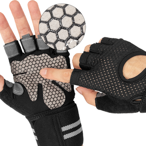 Gants de musculation à paume ouverte avec doublure en mousse et ajustement flexible des doigts pour l'entraînement de force - Product Image 2