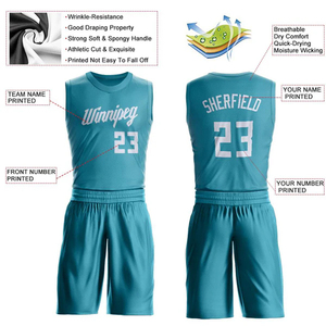 Conjunto de Uniforme de Baloncesto Juvenil con Impresión por Sublimación, Absorbente de Humedad, Personalizado con Logotipo Frontal, Nombre y Número - Product Image 3