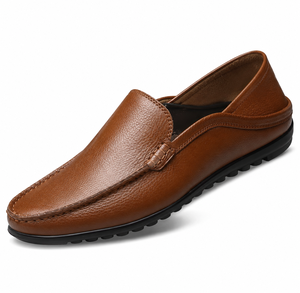 Chaussures décontractées pour hommes en cuir véritable, mocassins à enfiler, coussinets souples, légères, confortables, imperméables, printemps automne - Product Image 2