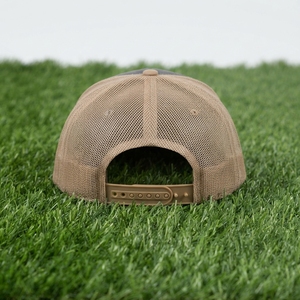 Men's Charcoal Khaki Trucker Cap Custom Embroidered Logo Mesh <b>Back</b> Baseball Hat Adjustable Outdoor Streetwear - Product Image 6