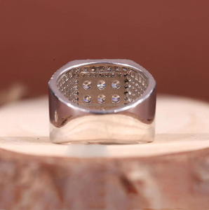 Iced Mens Moissanite <b>Ring</b> Hip Hop Bling <b>Ring</b> Square Baguette Cluster <b>Ring</b> Luxury <b>Statement</b> <b>Ring</b> Men Pave Iced <b>Ring</b> 925 Sterling - Product Image 3