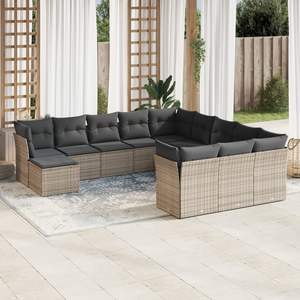 Ensemble de canapés de jardin en rotin avec coussins, design contemporain pour terrasse ou jardin, avec mousse haute densité et résistant aux UV - Product Image 1
