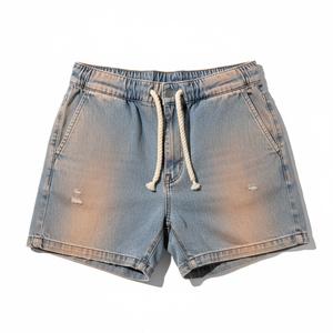 Custom Logo Men Summer Shorts Casual Cotton Linen Beach Shorts Elastic Waist Loose Fit Outdoor Cargo Shorts Plus Size 5XL - Product Image 1