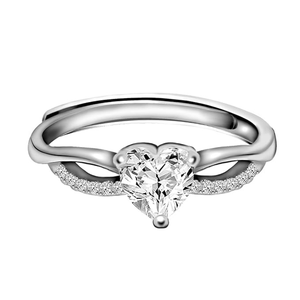 Heart Cut <b>Moissanite</b> Engagement Ring 925 Silver Pave Setting Romantic Women's <b>Jewelry</b> - Product Image 1