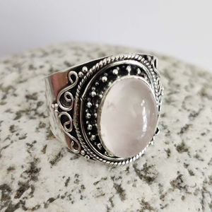 Rose Quartz Handmade <b>Ring</b> Gemstone Jewelry Healing <b>Crystal</b> Statement <b>Ring</b> Unique Gift - Product Image 3