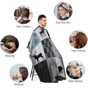 Cape de coiffure imperméable et écologique marron, confortable, avec fermeture à bouton-pression au cou, 160x140cm - Product Image 4