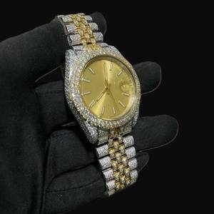 Reloj de Lujo con Diamantes Moissanite de Alta Gama, Claridad VVS, Logotipo Personalizado, Caja Redonda, Precio al por Mayor, Reloj para Hombre - Product Image 3