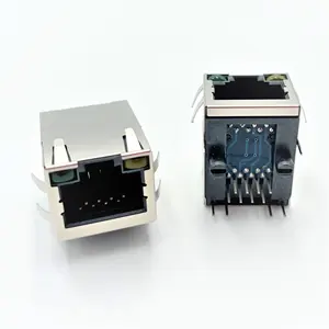 Connectors 1X1 Port RJ45 Cat6 Cat6a Jack Female Socket Ethernet Connector Shielded 8P8C Electrical Connectors With Led For Network