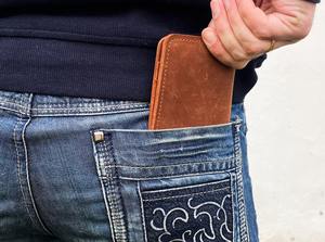 Elegant Minimalist Tactical Pouch Unisex <b>Slim</b> Microfiber Card Holder Front Pocket Thin Compact Stylish Everyday Carry Waterproof - Product Image 3