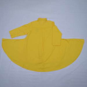 Robes asymétriques jaunes décontractées pour femmes, style personnalisé, brodées, à motif uni, en tissu de coton, OEM sur mesure - Product Image 2