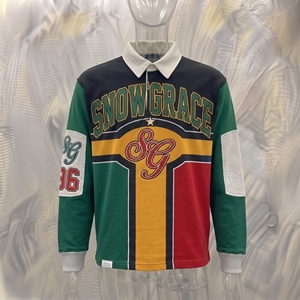Camiseta de Hockey sobre Hielo Snowgrace, Manga Larga, Cierre de Botones, Diseño con Bloques de Color, Corte Regular para Hombre, Poliéster, Ropa para Todas las Temporadas - Product Image 3