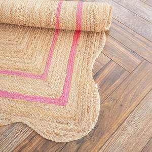 Alfombra de Yute Decorativa Tradicional Hecha a Mano, Alfombra Trenzada Moderna Antideslizante, Apta para Mascotas, para Hogar, Cocina y Baño - Product Image 2