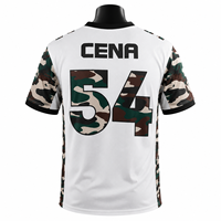 Jersey Sepak Bola Amerika Kustom Unisex Seragam Tim Bernapas Dicetak Sublimasi Lengan Pendek Pakaian Hari Pertandingan