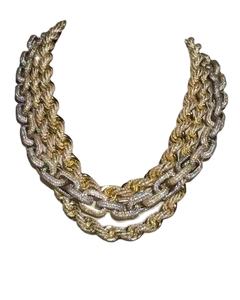 Último diseño totalmente helado Hip Hop Miami personalizado collar de cadena de eslabones cubanos VVS D calidad Moissanite chapado en oro plata esterlina - Product Image 1