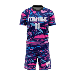 Conjunto de Uniforme de Fútbol Personalizado de Manga Corta, Tejido Transpirable Estampado, Uniforme de Fútbol al por Mayor, Uniforme de Equipo - Product Image 2
